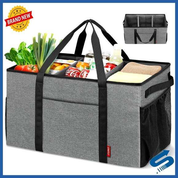 75L Standing Utility Tote with Removable Dividers Foldable Travel Bag